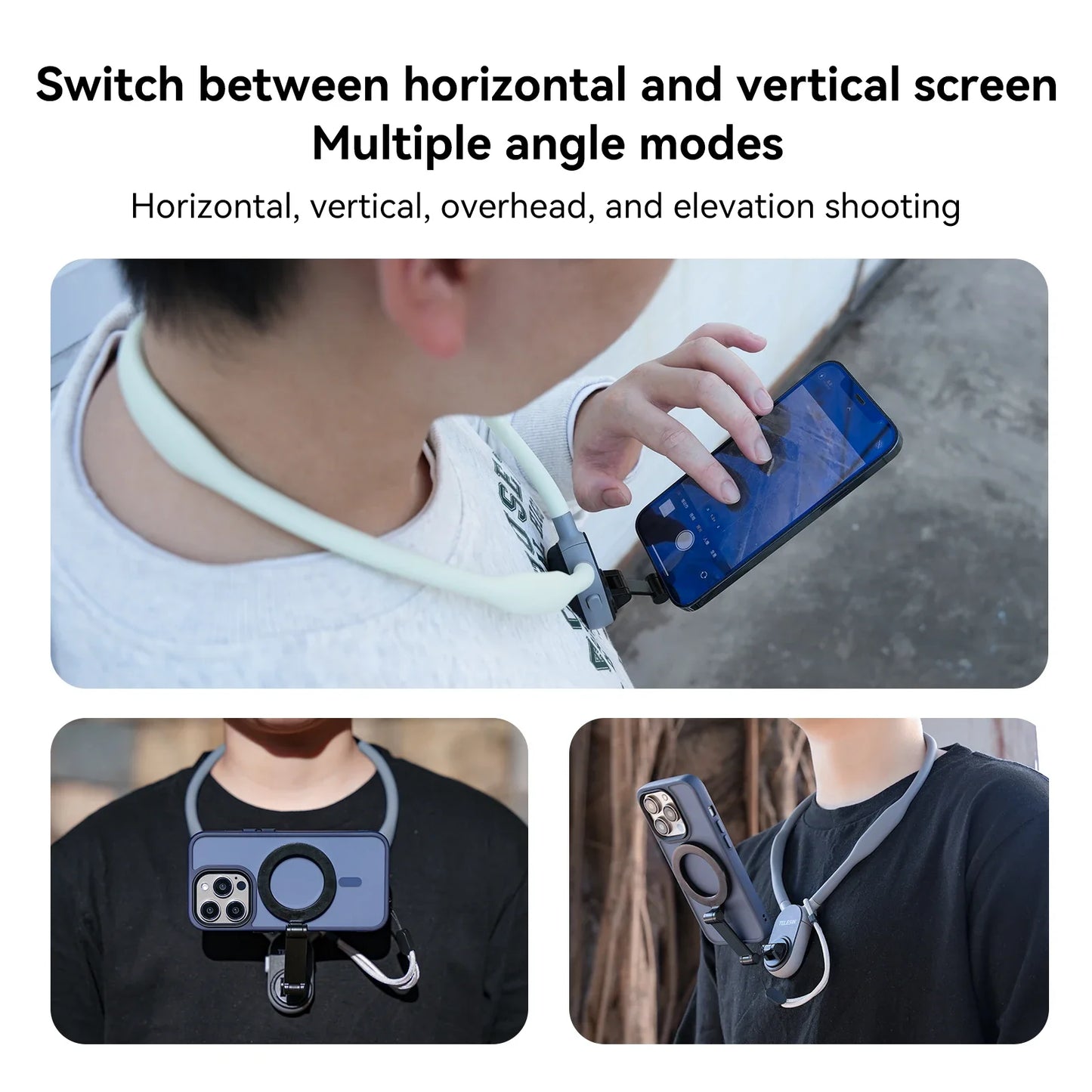 Silicone Telesin Magnetic Neck Phone Mount Any Cellphone